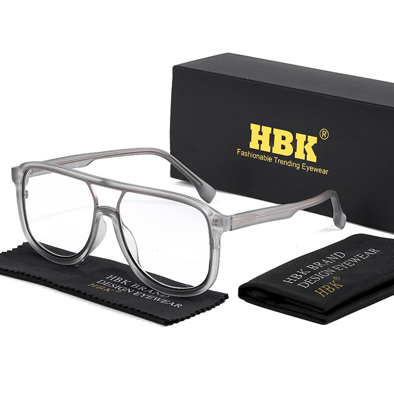 HBK Ретро Простые Унисекс Очки с Защитой от Синего Света Персонализированная Рамка с Плоским Двойным Мостом Идеально для Подарков