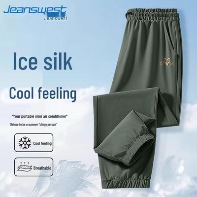 Мужские зауженные повседневные спортивные брюки из ледяного шелка Jeanswest