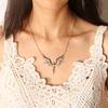 Bling Rhinestone Angel Wings Pendant Women Party Necklace Jewelry Gift