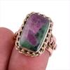 Ruby In Zoisite Handmade Lab-Created 925 Sterling Silver Two Tone Ring S.6 i8V14
