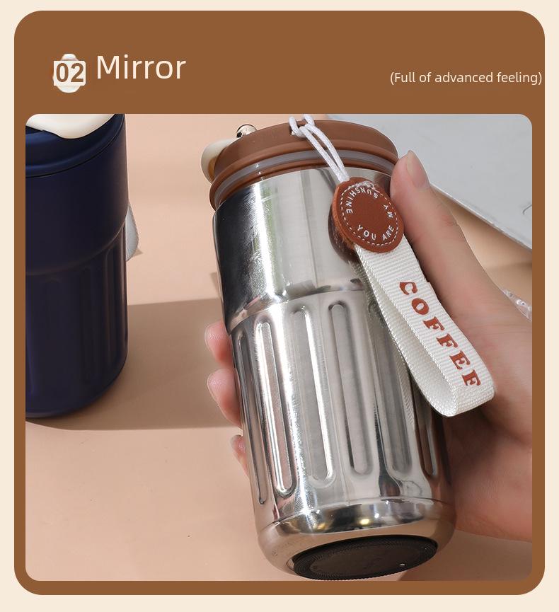 Симпатичная портативная термокружка с интеллектуальным дисплеем температуры – дорожная кружка из нержавеющей стали 316 с веревкой для переноски