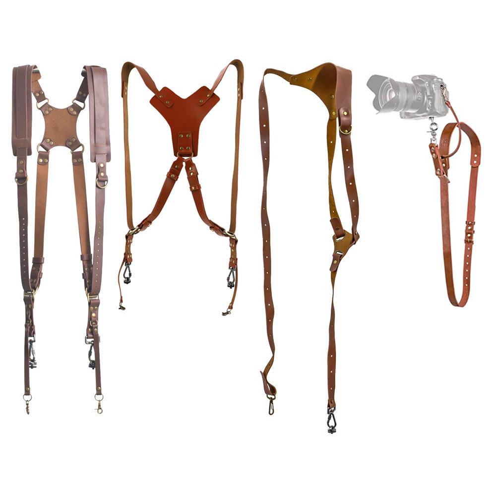 Регулируемый противоскользящий плечевой ремень для камеры из коровьей кожи