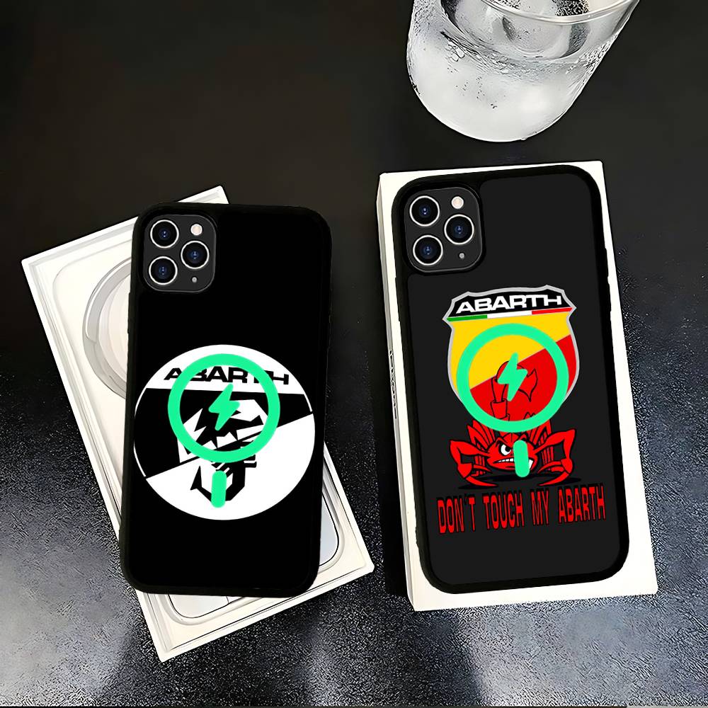 Bath Mats A-AbarthS-S Black For Magsafe Magnetic Phone Case For IPhone 16 15 17 Pro Max 11 12 13 14 Plus Cover