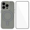 Для iPhone 12 Pro Max 6,7 дюйма Чехол Совместимый с MagSafe WANLONFENG Серия QB Чехол для телефона из ПК и ТПУ с защитной пленкой для экрана