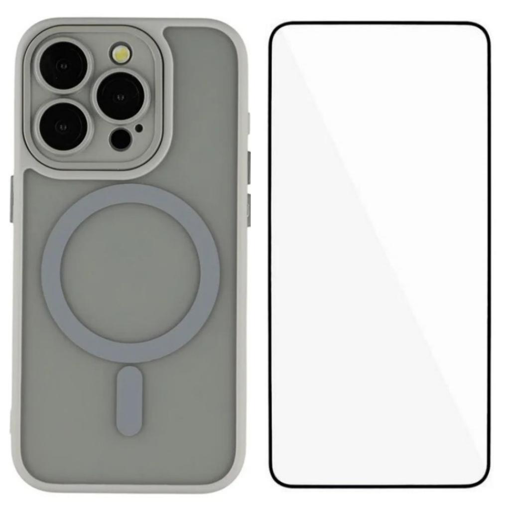 Для iPhone 12 Pro Max 6,7 дюйма Чехол Совместимый с MagSafe WANLONFENG Серия QB Чехол для телефона из ПК и ТПУ с защитной пленкой для экрана