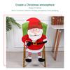 Christmas Chair Cover Xmas Party Wedding Furniture Sleeve 3D Cartoon Santa Claus Non Slide Slipcover Dining Hall Supplies
