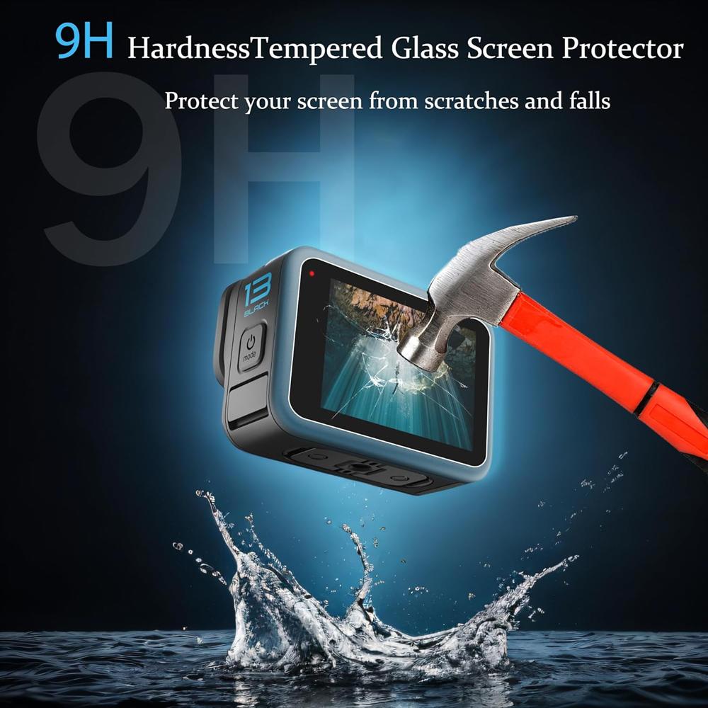 Защитная пленка для экрана 9H Ultra Clear Tempered Glass Защитная крышка из силикона для объектива GoPro Hero 13 Экшн-камера Аксессуары