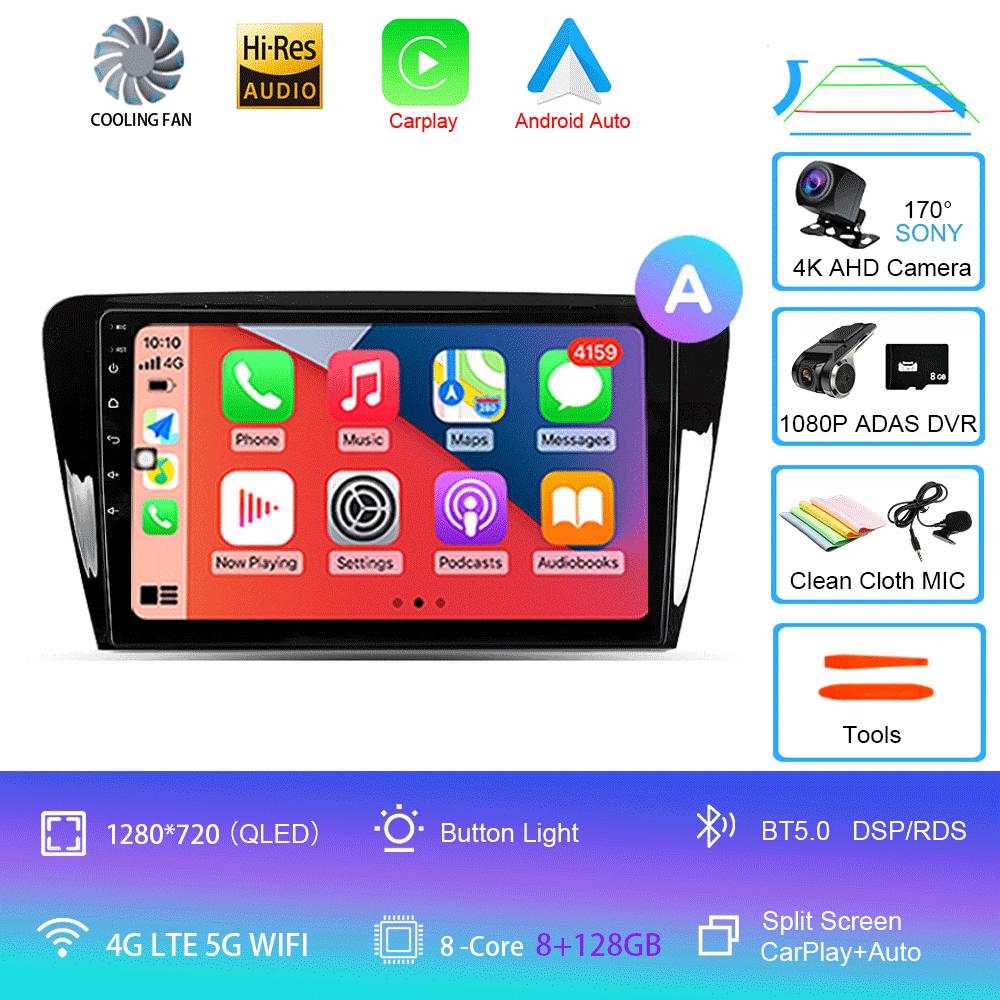 Android 14 Автомобильное радио для Skoda Octavia 3 A7 2013 - 2018 Мультимедийный видеоплеер Навигация стерео GPS Нет 2din 2 din dvd