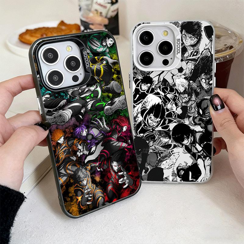 Синий чехол для телефона с рисунком в стиле аниме про футбол L-Lock для iPhone 15 16 17 Pro Max 17Air 16E 14 Plus 13 12 Mini, противоударная задняя крышка