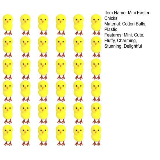 Мини-цыплята на Пасху, пушистые, 1,18 дюйма, мягкие плюшевые фигурки цыплят, милые маленькие желтые цыплята из синели для пасхальной вечеринки
