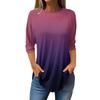 Women's Fashion Casual Going Out Tops Printed Raglan Sleeve 3/4 Sleeve Pullover Round Neck Tops