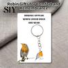 Rust-resistant Keychain Pendant Heart Bird Charm Stainless Steel Key Chain Heart-shaped with Heartwarming Engraving Comfort Token Keyring Backpacks