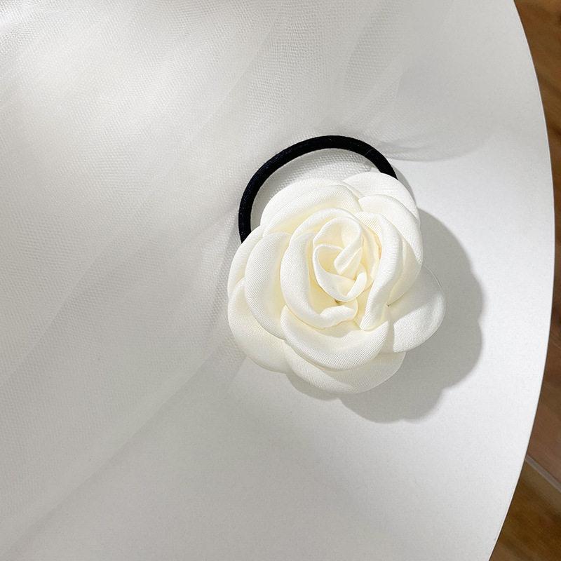 Французский Атласный Розовый Цветок Эластичные Повязки для Волос Женские Девичьи Веревки для Волос Завязки Цветок Резинки для Волос Держатель для Хвоста Аксессуары для Волос