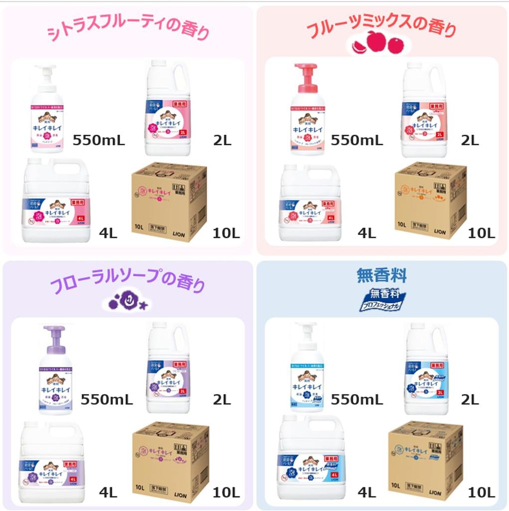 Емкость для коммерческого использования KireiKirei Лечебное пенящееся мыло для рук 4 л Сменный блок с ароматом фруктовой смеси [Большое использование] (Квази-лекарство)