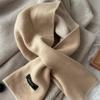 Wool Solid Color Double-sided Lazy Cross Wool Scarf Women's Winter All Match Warm Children's Parent Child Scarf