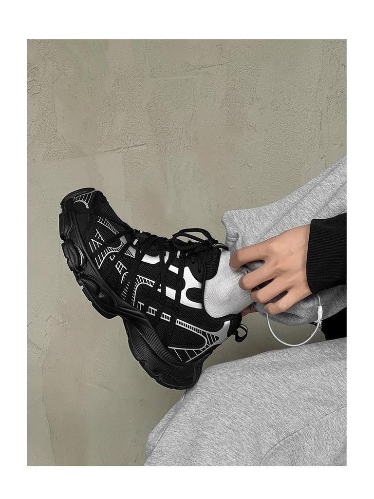 Men's 7CM Height Boost Sneakers: 2025 Casual Dad Shoes with Thick Soles