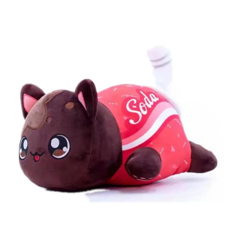 Плюшевая игрушка-кошка Aphmau Meows Мягкая Meemeow Начиненная Плюшевые кошки-пончики Кавайная Французская Сырная Жареная Бургерная Плюшевая кукла Еда Рождественские подарки