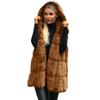 VAYLA Women Parkas Hooked Sleeveless Turndown Collar Coat Cardigan Covered Button Pockets Round Neck Solid Color Loose Casual Coat 5XL