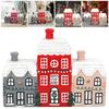 Christmas Theme Incense Burner Incense Cone Burner Village House Figurine Desktop Resin Ornament Unique Gifts for Women Men