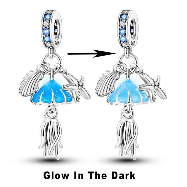 Ocean Blue Cz Бусина 925 Серебро Морская Черепаха Земляная Сова Шарм Подходит для нового браслета Летняя серия Ожерелье с подвеской