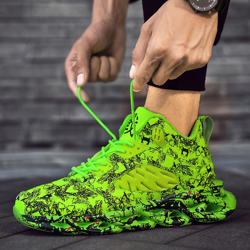 Мужская мода дышащая баскетбольная обувь с толстой подошвой мужские высокие кроссовки