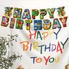 1Set Italian Brainrot Theme Bunting Happy Birthday Flags Decorations Girls Boys Favors Hanging Banner Gift Party Decora Supplies
