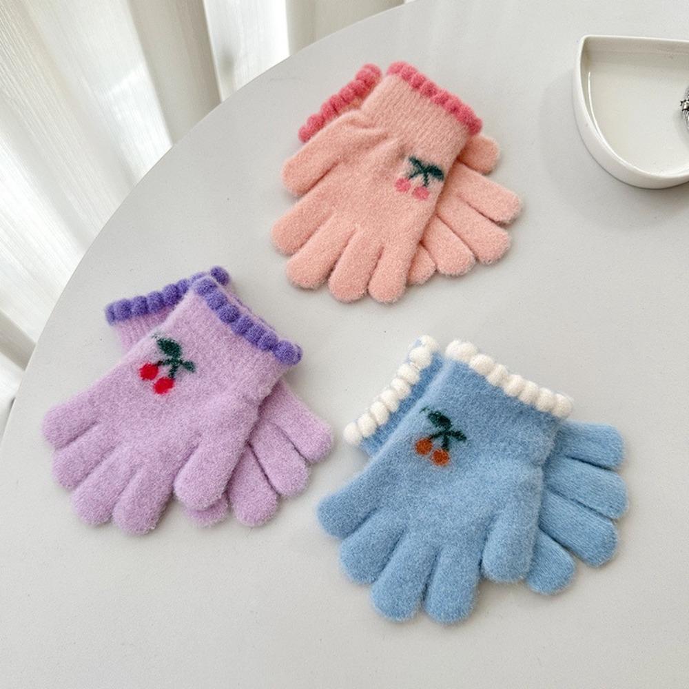 Five Finger Cycling Mittens Windproof Baby Gloves Cute Kids Warm Gloves Winter