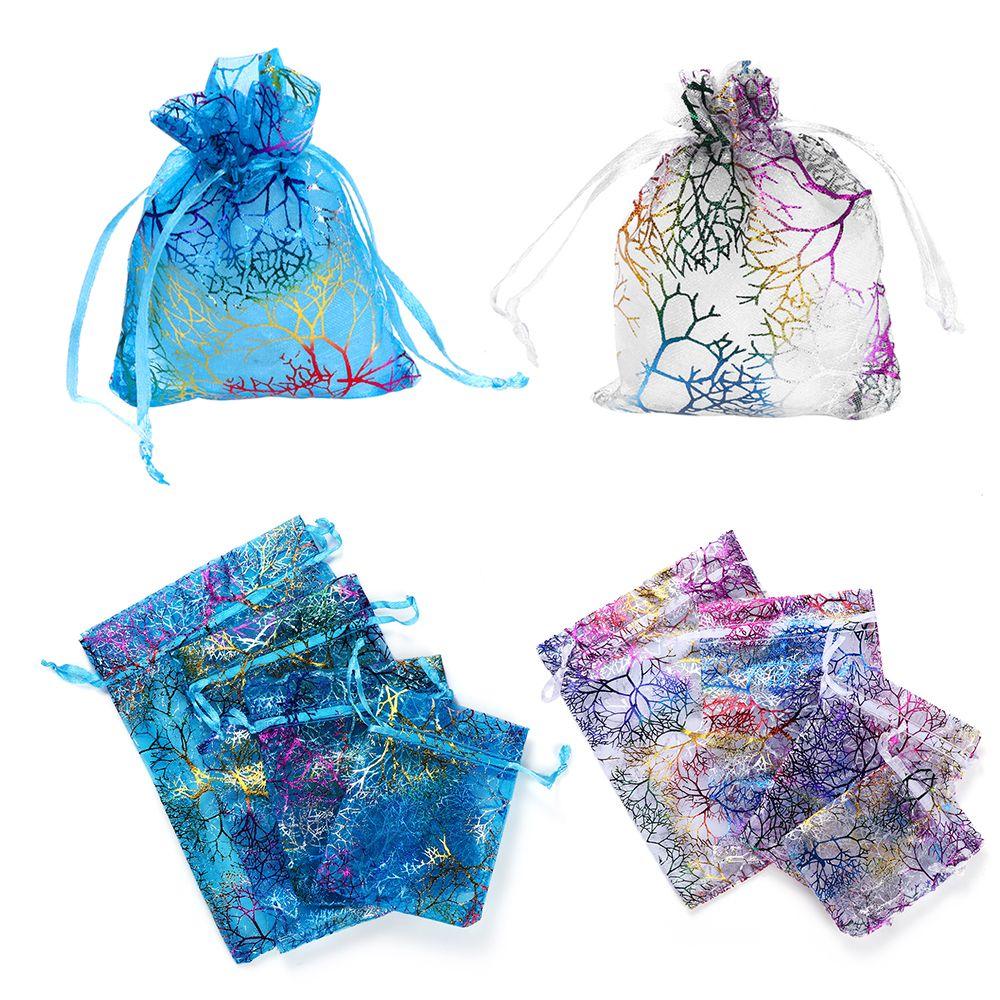 Pouches Wedding  Favor Jewelry Gift Package Organza Bag Candy Pouch Hot Stamping Drawstring