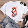 (Asian Size) Fashion Print Female Casual T Clothing Flamingo Trend Cute 90s Casual Women's Top Graphic Tee Short Sleeve T-shirts