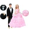 Свадебная одежда для модной куклы-пары для Кена для куклы 30 см, аксессуары, платье, бальное платье, костюм, футболка, шорты, 1/6, кукольный домик 30 см (НЕТ КУКЛ)
