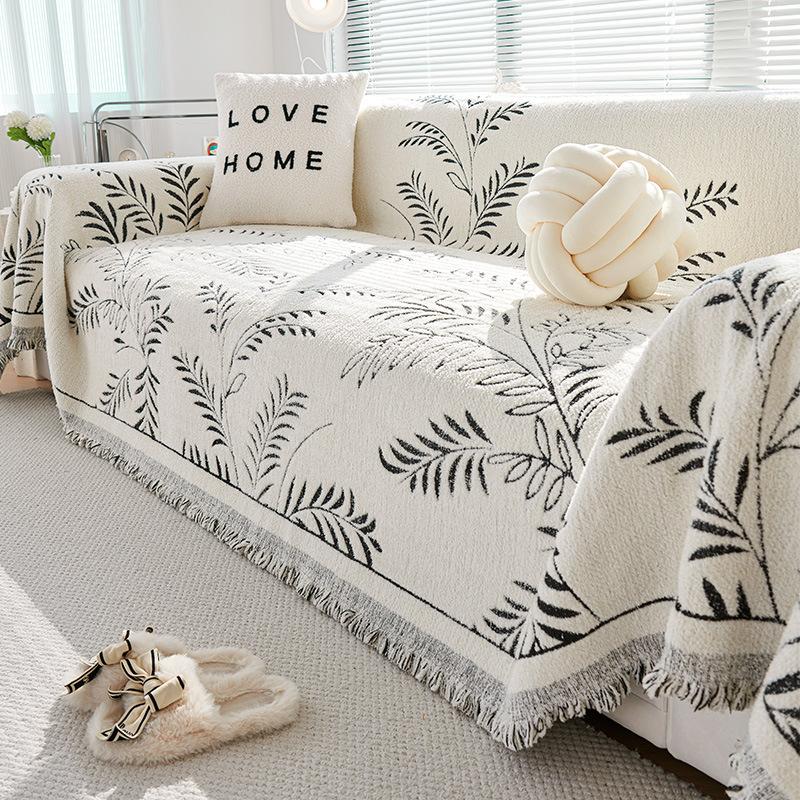 Nordic Style Sofa Towel Full Covered Chenille Four Seasons Universal High Sense Cover Towel Anti-Scratching Sofa Slipcover Sofa Cover