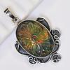 Natural Opal Pendant Ethiopian 46 ct Certifeid 925 Sterling Silver Gems Oval October Birthstone Gift