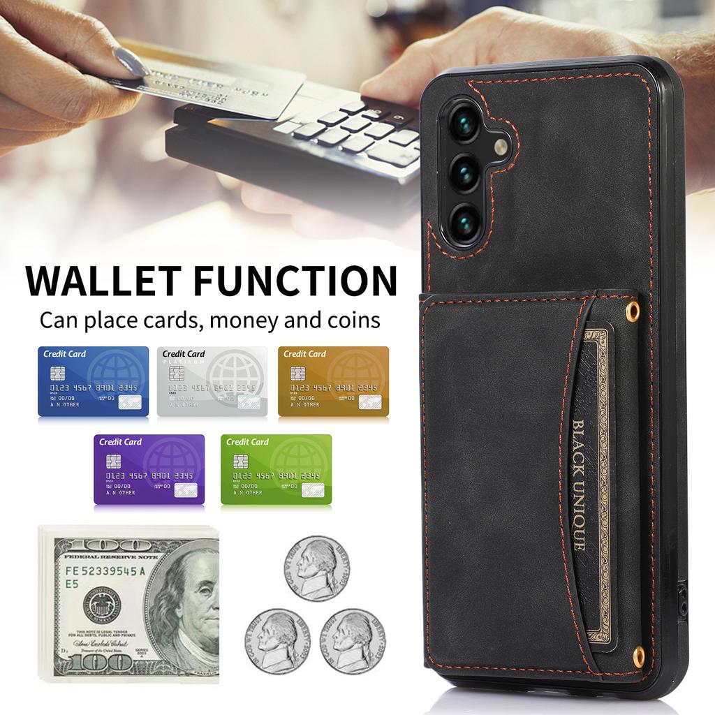 For Samsung Galaxy S25+/S24+ Phone Case Tri-Fold Wallet Kickstand PU Leather+TPU Back Cover