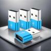 5pcs Portable USB Type C Adapter Aluminium Zinc Zinc Alloy USB Receiver Adapter OTG Data Adapter Mobile Phone