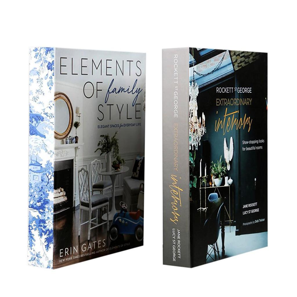 2 Pcs Luxury Fake Books for Decoration Simulation Book Storage Box Coffee Table Books Decorative Book Boxes For Living Room Home Decoration