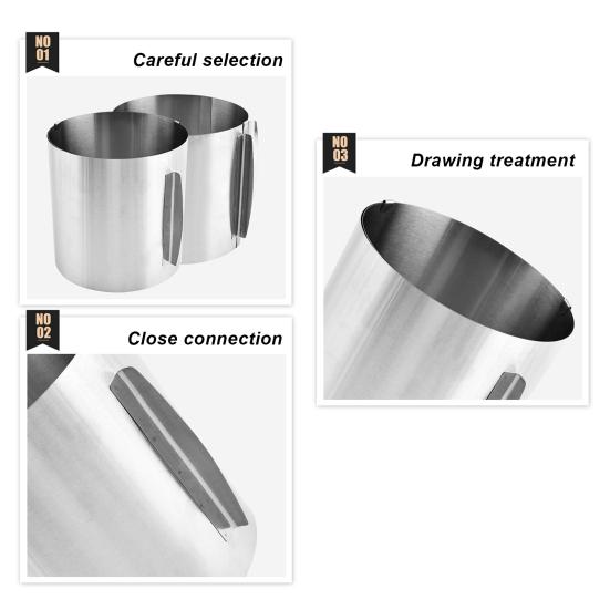 Регулируемое кольцо для выпечки и украшения торта. Инструмент для выпечки из нержавеющей стали для десертов. Универсальная круглая форма для торта для домашних пекарей.