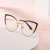 8399 Personalized Cat Eye Flat Mirror 2023 New Fashion Unisex Spring Foot Anti-Blue Metal Glasses Frame
