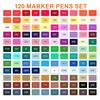 120 шт. спиртовых художественных маркеров, кистей и наконечников-долот, маркеры профессионального класса на спиртовой основе для детей, художников, рисунков, живописи