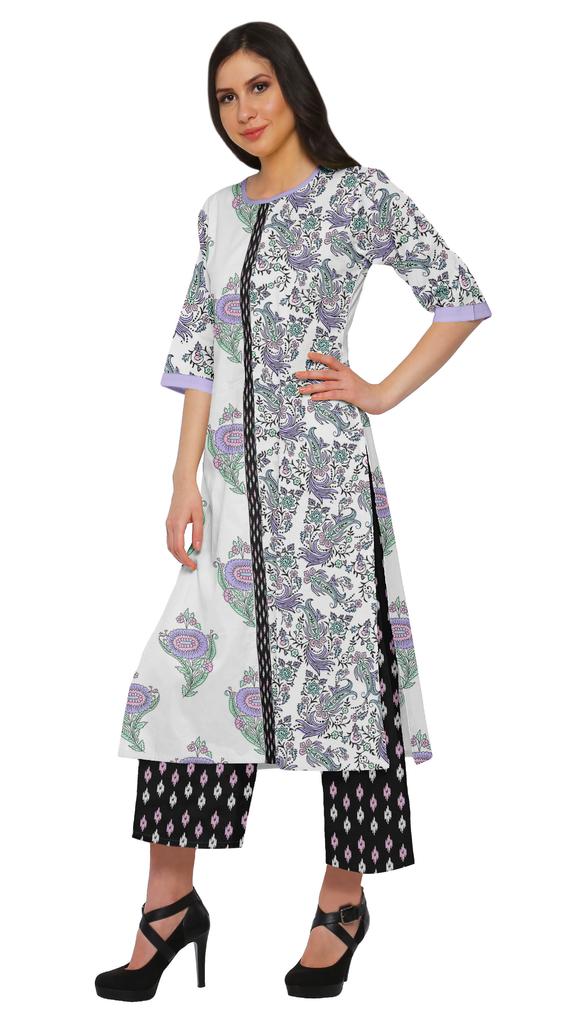 Moomaya Printed Indian Palazzo Set Viscose Santoon Women Ethnic Wear Plus
