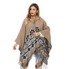 Flower Woven Split Shawl Acrylic Hat Cape Scarf Blanket Poncho