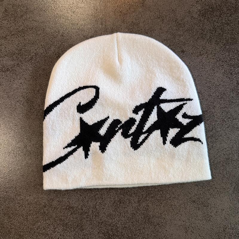 Уличная надпись Контрастный цвет Шерстяные вязаные шапки Осень Зима Теплая Y2K Хип-хоп Кепка Аксессуар