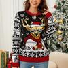 Женская мода рождественский вязаный свитер с изображением лося