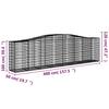 Gabion Baskets with High Arch 3 pcs 400 x 50 x 100 120 cm Galvanized Iron