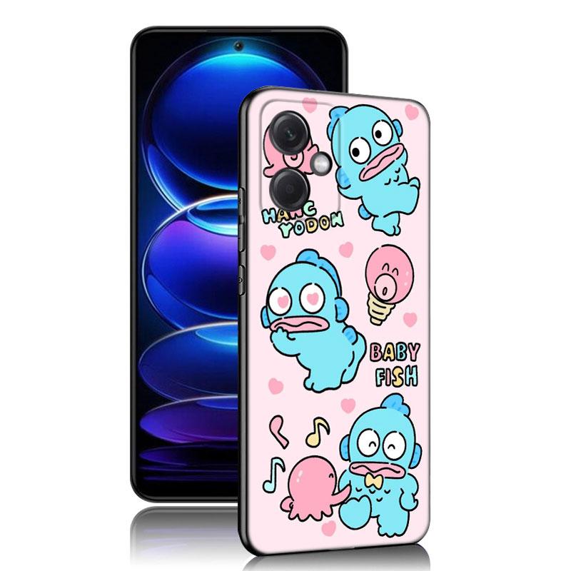 Cartoon Hangyodon Black Silicone Phone Case For Xiaomi Redmi Note 10 11 11S 12 13 4G 8 9 11T Pro 5G Plus 8T 9S 10S 12S