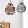 Handwoven Wicker Lampshade Rattan Pendant Lamp Shade Paper Rope Chandelier Cover for Restaurant