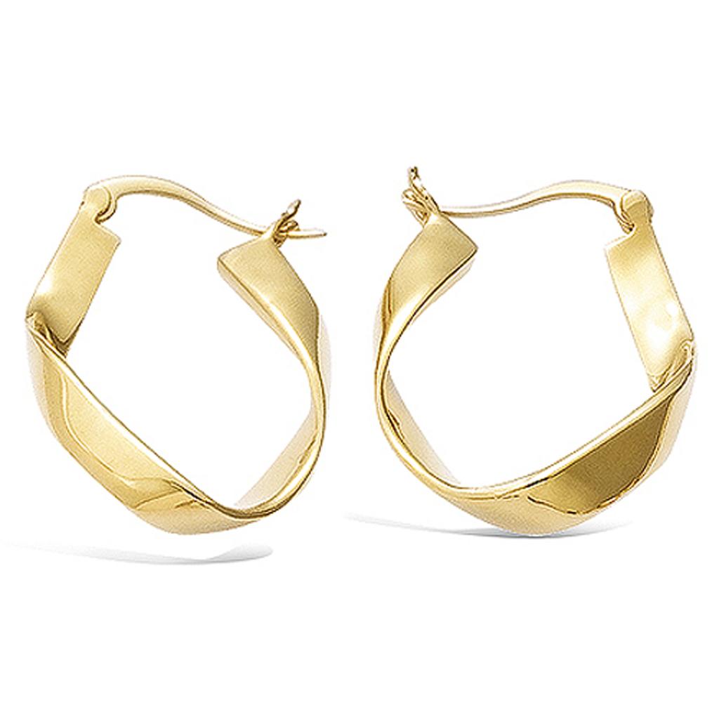 Les Trésors De Lily [F9199] - Gold Plated Hoop Earrings 'Choreography' - 30x20x3 Mm