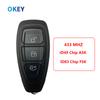 Pdzh2 Ключ от машины с пультом ДУ для Mondeo Kuga Fiesta Focus B C-Max 2011 2012 2015 KR5876268 Keyless Go ID83 Fsk ID49 ASK
