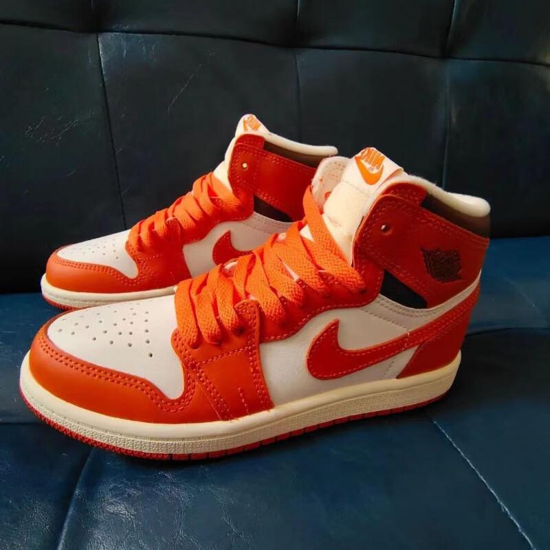 Детские кроссовки Air Jordan 1 High OG PS Starfish Orange White Cacao-Wow CU0449-101