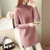 Spring Mid To Long Knitted Pullover Solid Color Women's Plus Velvet Thick Sweater Loose Long Sleeved Base Sweater Women's Clothing