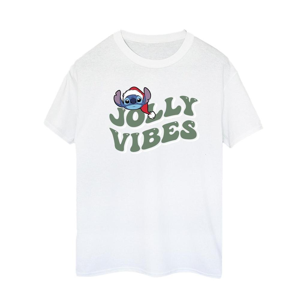 Disney Womens/Ladies Lilo & Stitch Jolly Chilling Vibes Cotton Boyfriend T-Shirt